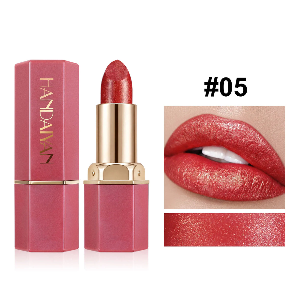 Lipstick – Waterproof – Matte Finish – Metallic Red | KIMLUD