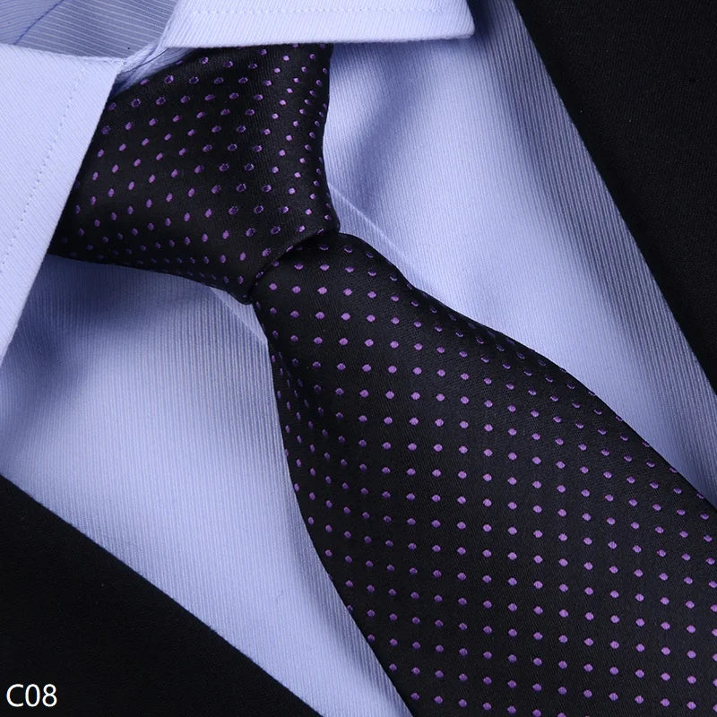 Silk Tie – 8cm Wide Checkered Pattern – Silk | KIMLUD