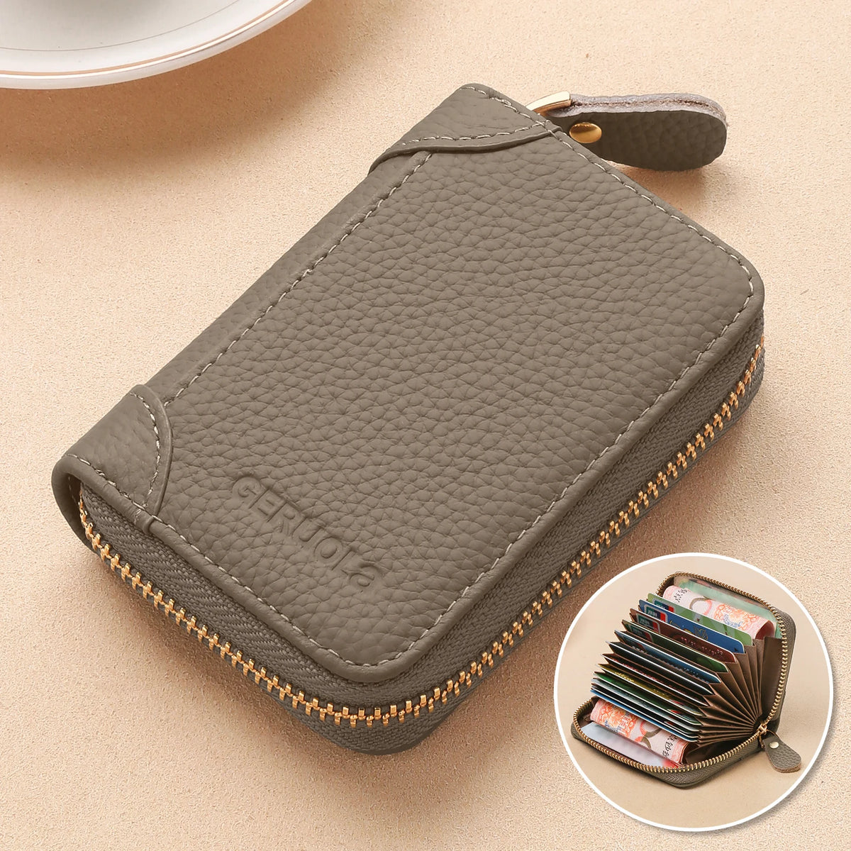 Card Holder – RFID Protected – Top-Grain Cowhide Leather | KIMLUD