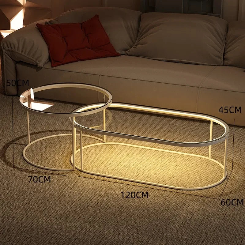 Glass Coffee Table Nordic Minimalist Living Room — Clear | KIMLUD
