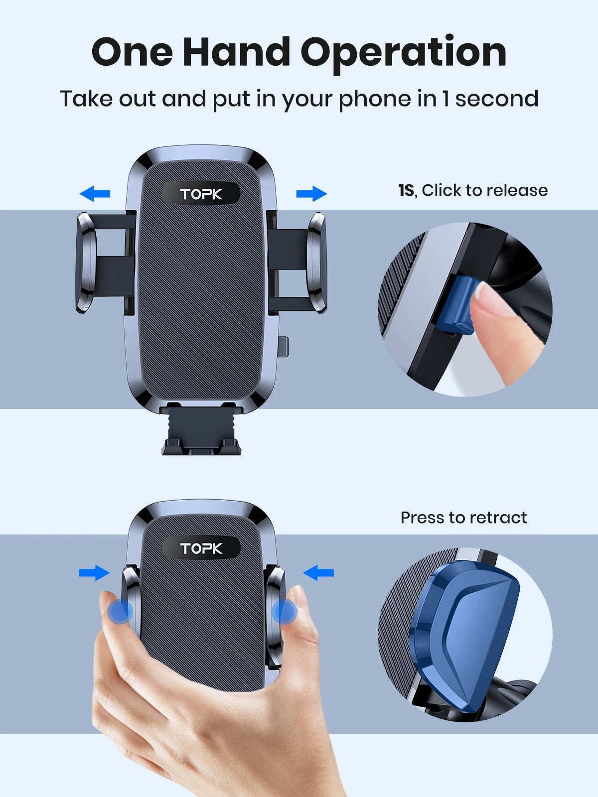 Car Phone Holder – 360 Degree Rotation – Universal Mount | KIMLUD