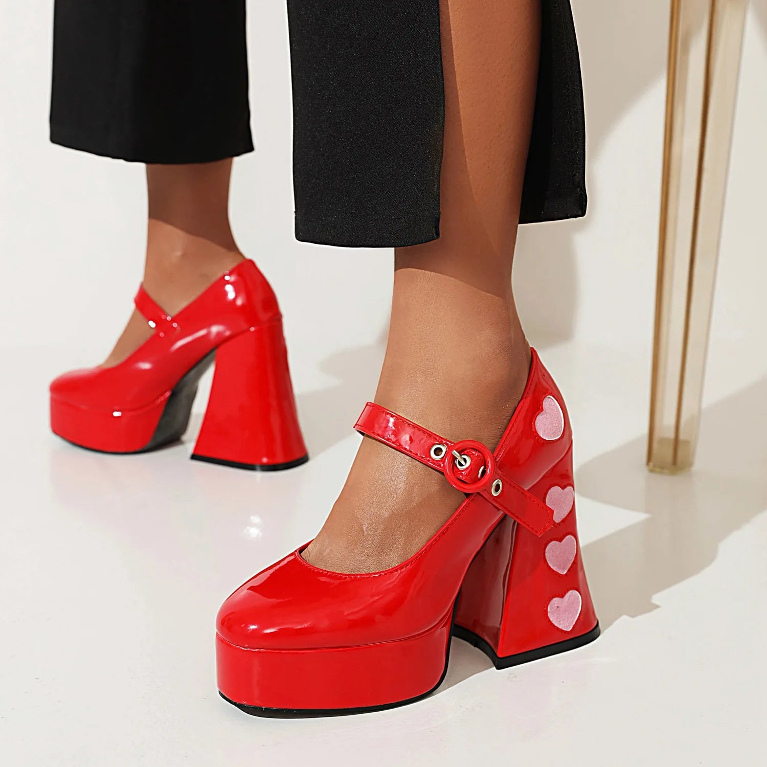 Mary Jane Heeled Shoes – High Heel – Leather Upper | KIMLUD