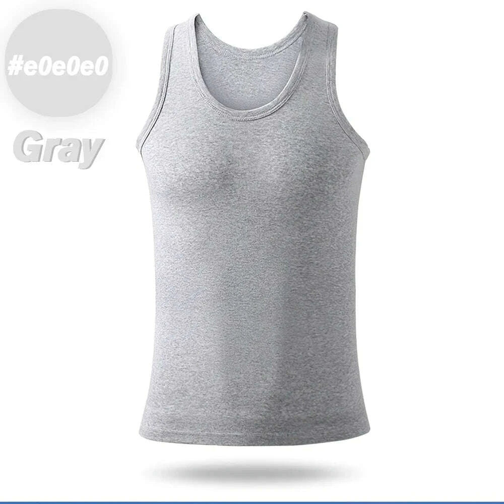 KIMLUD, Men Vest Pure Cotton Breathable Solid Motion Men’s Underwears Cotton Undershirts L-4XL Waistcoat For Men Sports Fitness Vest, KIMLUD Womens Clothes