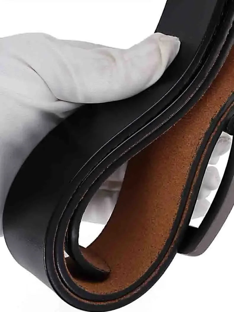 2023 Real Genuine Leather Belts for Men Luxury Designer Brand High Quality Plus Size 130 140 150 160 170 cm Male Pin Buckle Belt