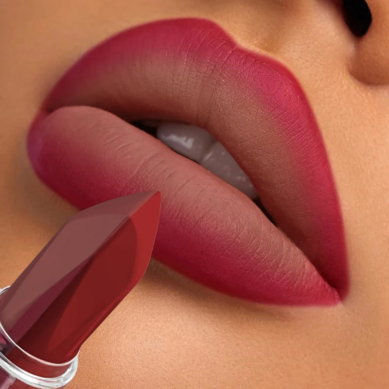 Velvet Matte Lipstick Long Lasting Waterproof — Crimson Red | KIMLUD