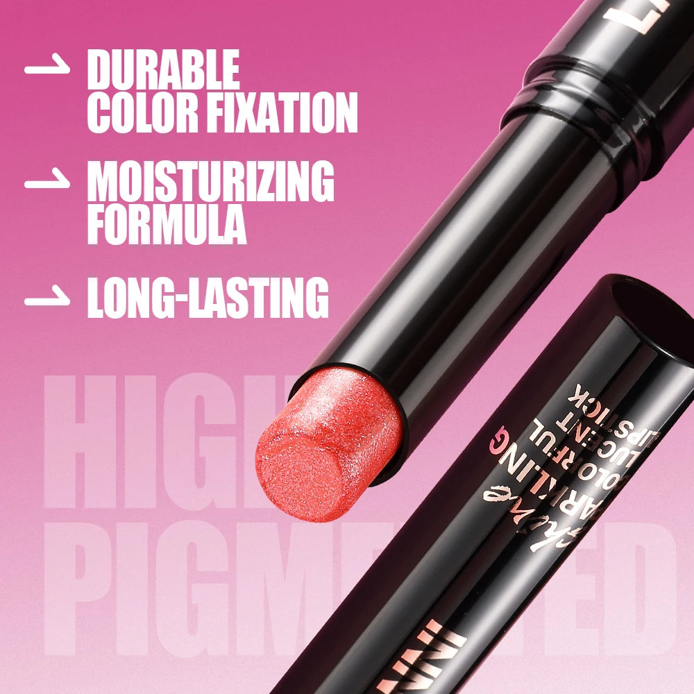 Diamond Pearlescent Lipstick Waterproof Long Lasting Matte Velvet — Red | KIMLUD