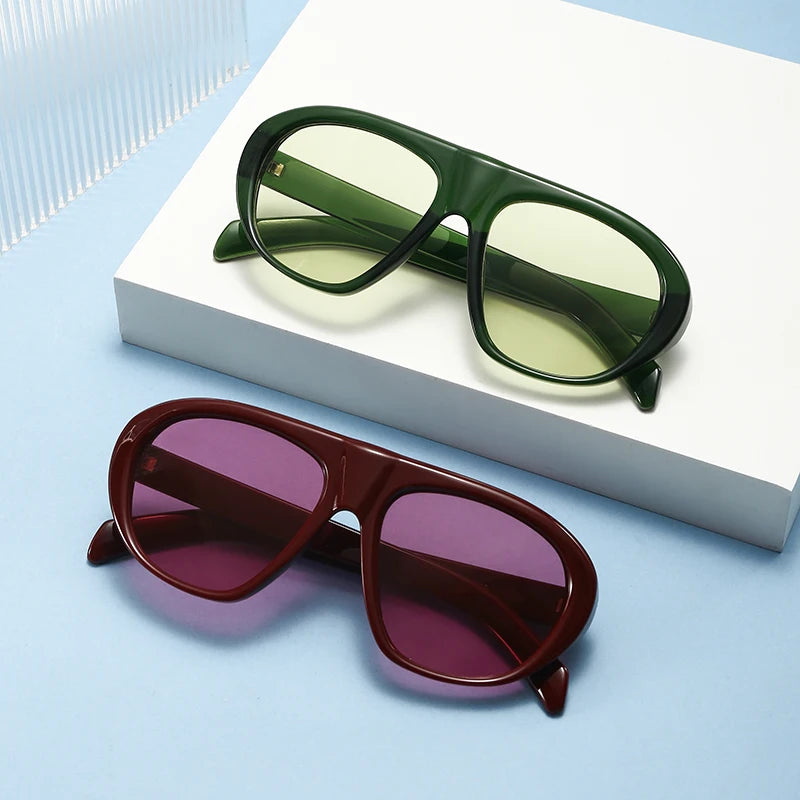 Oversized Pilot Sunglasses Unisex — Black | KIMLUD
