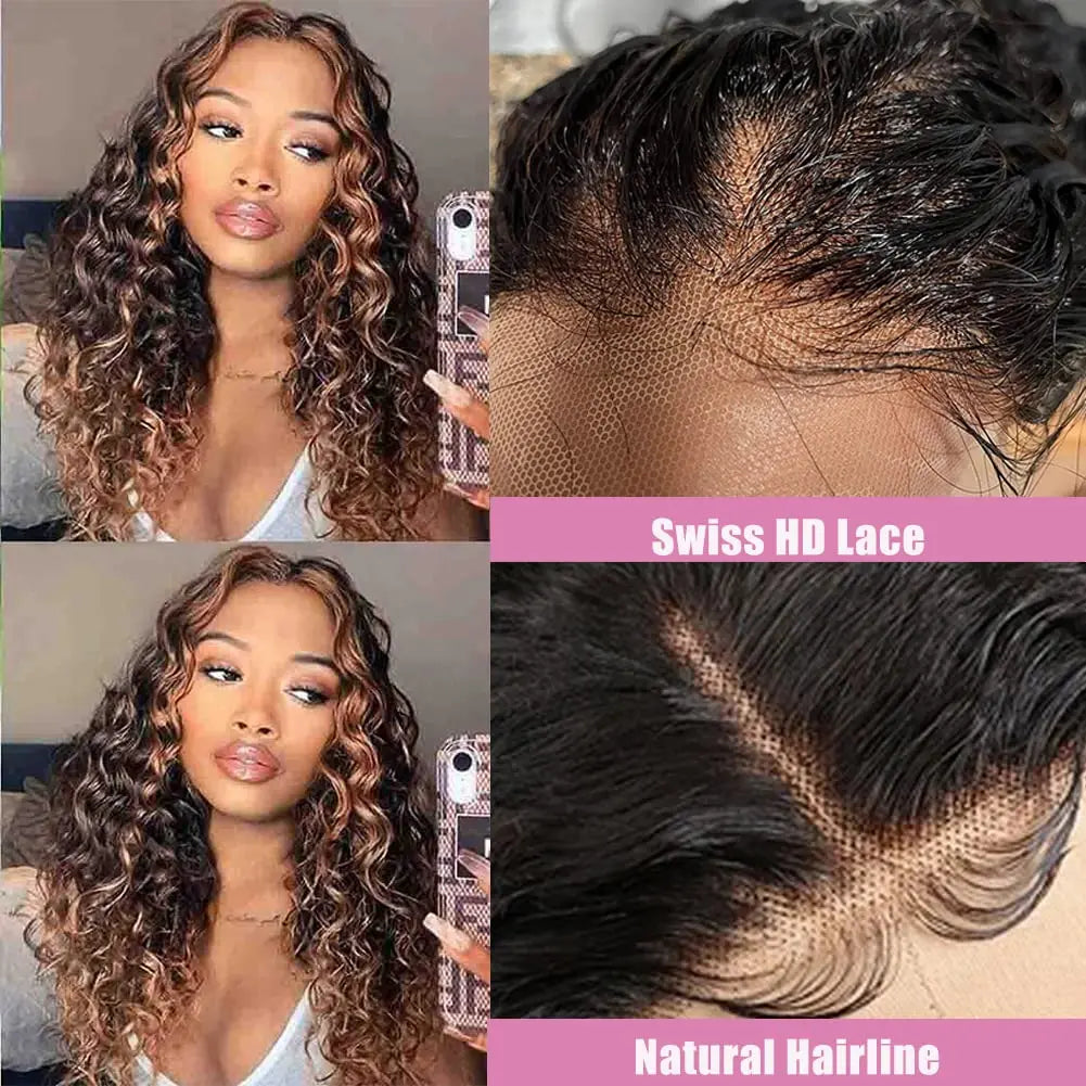 Lace Front Wig - Deep Wave - Remy Human Hair - P1B30 | KIMLUD