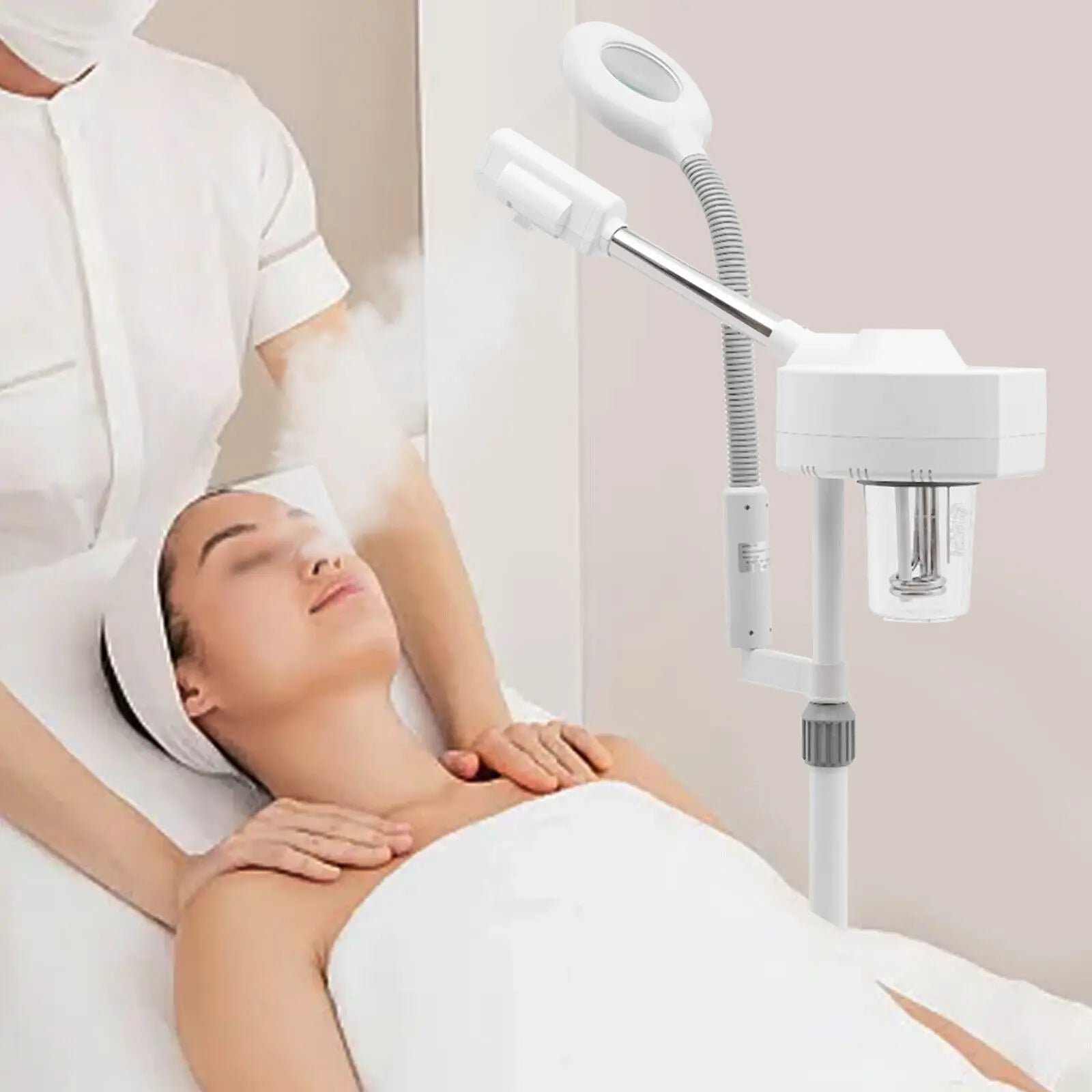 2 in 1 Combi Unit Steamer Magnifying Lamp Magnifying Lamp Hot Vapozone Ozone Streamer Steam Device Facial Sauna Machine 750W