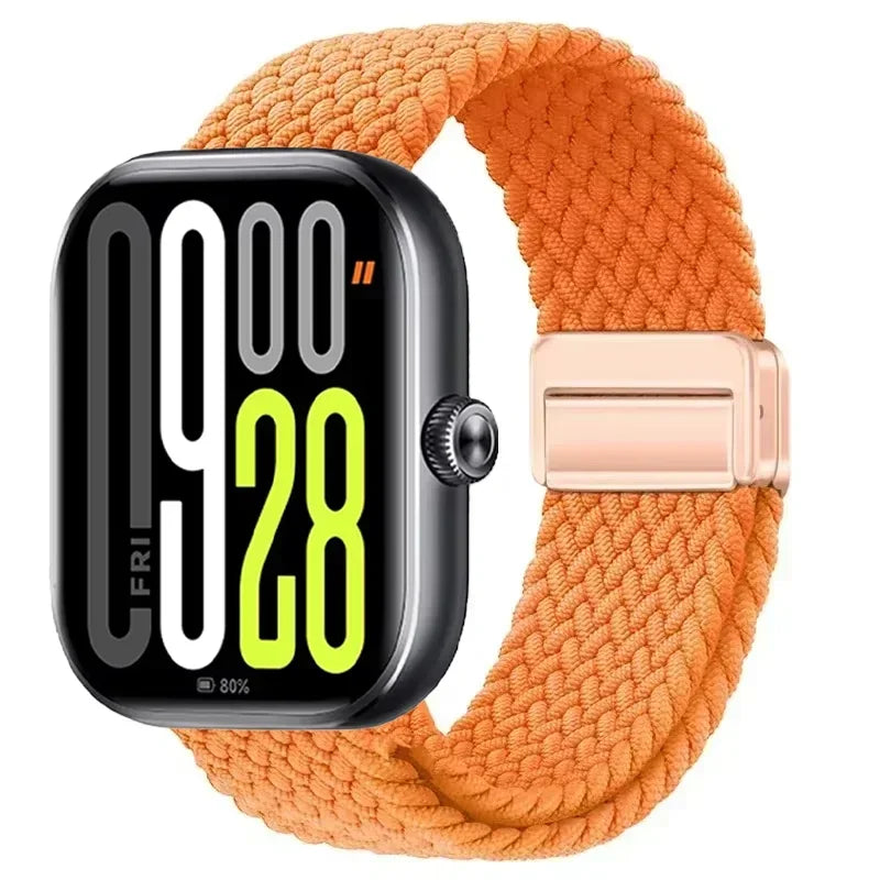 Magnetic Braided Nylon Loop Band for Xiaomi Redmi Watch 6 5 4 Strap Adjustable Sport Replacement Correa Bracelet Mi Band 9 8 Pro