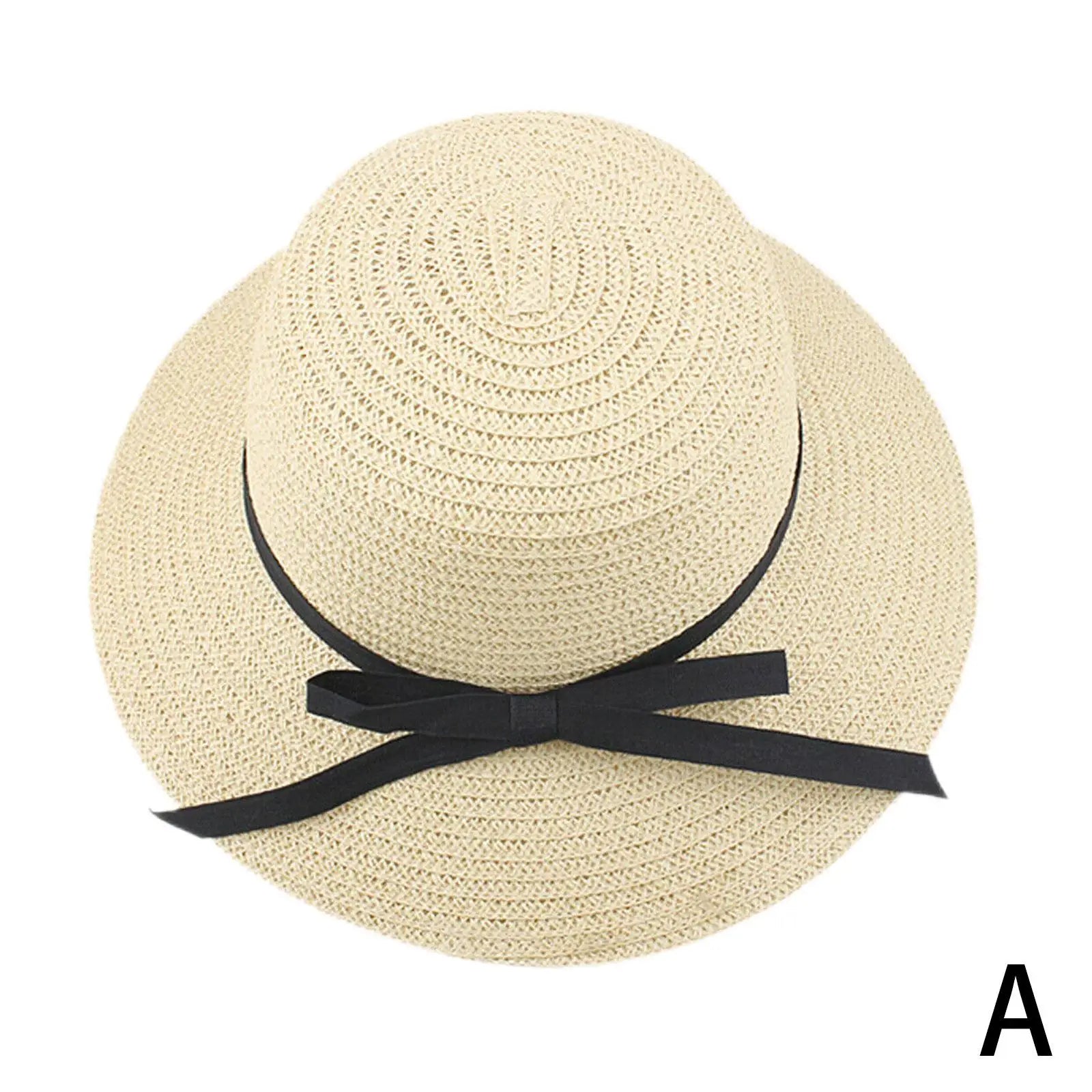Foldable Straw Wide-Brim Sun Hat — Natural | KIMLUD