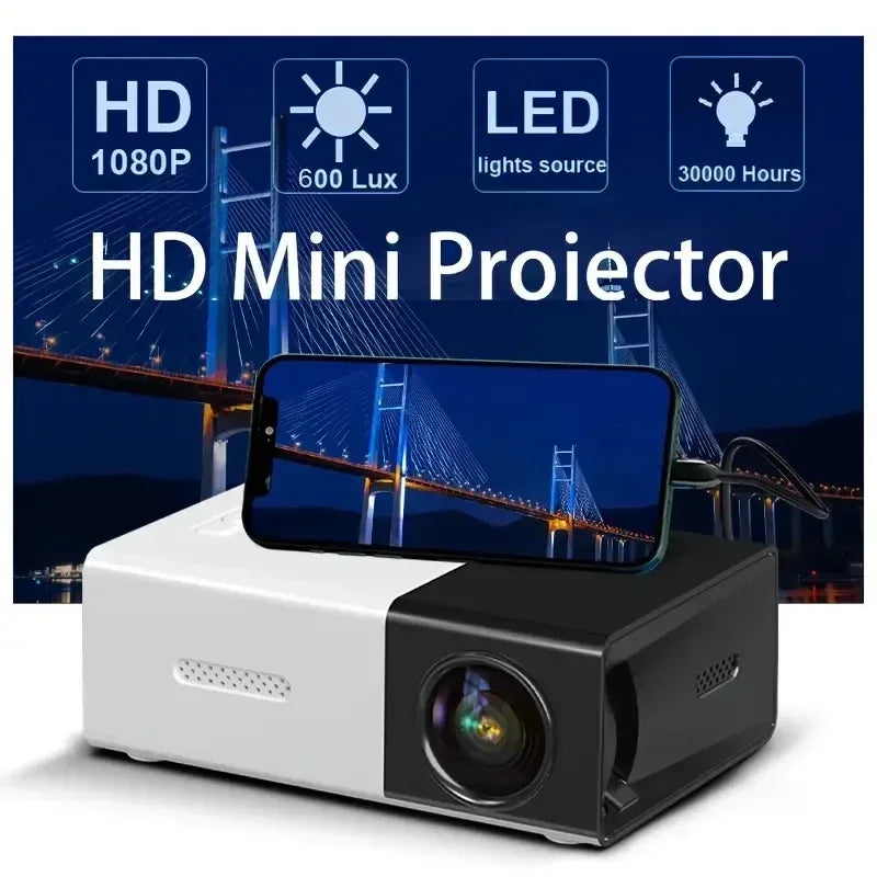 YG300 Home HD Mini Projector, suitable for outdoor camping movies, cinemas, and gaming experiences