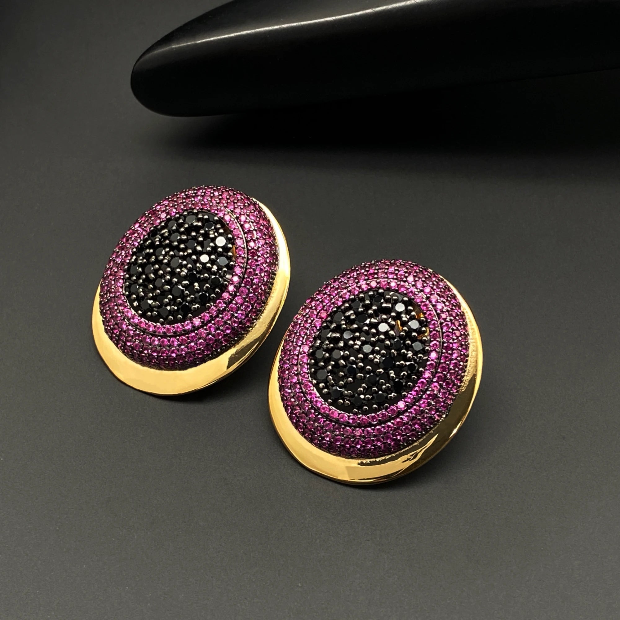 Electroplated Jewelry Set Zircon — Black Gold | KIMLUD
