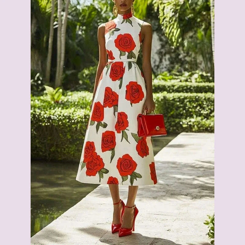 modigirl-2025-new-woman-flower-print-midi-dresses-summer-skinny-stand-collar-elegant-vintage-romantic-evening-dress-for-women-kimlud-kimlud-33922359
