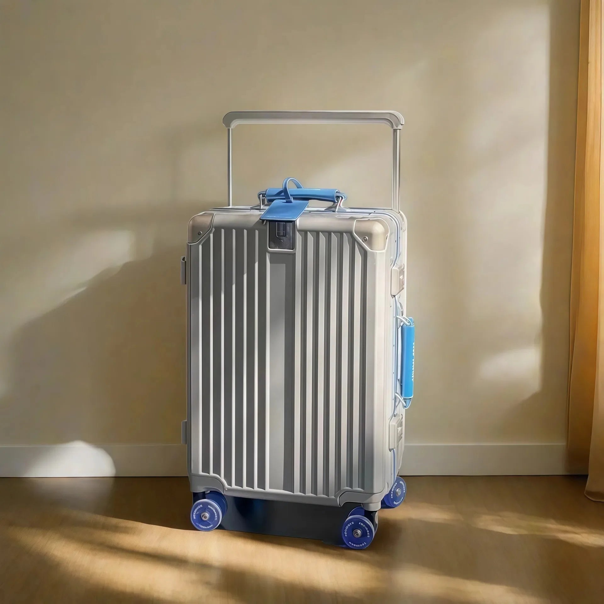 Wide Handlebar Travel Balance Trolley Suitcase with Colorful Silent Wheels TSA Lock Rolling Luggage Large Capacity PC Material