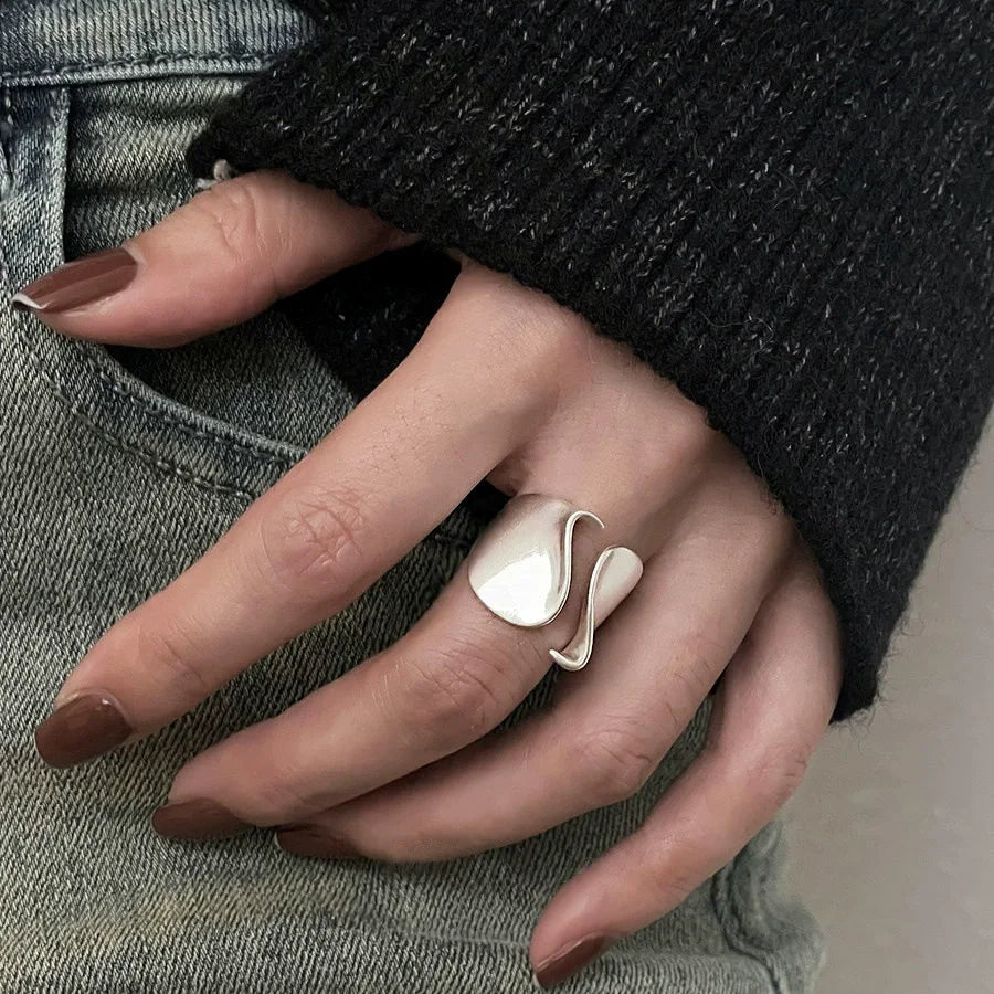 Sterling Silver Open Ring Minimalist — Silver | KIMLUD