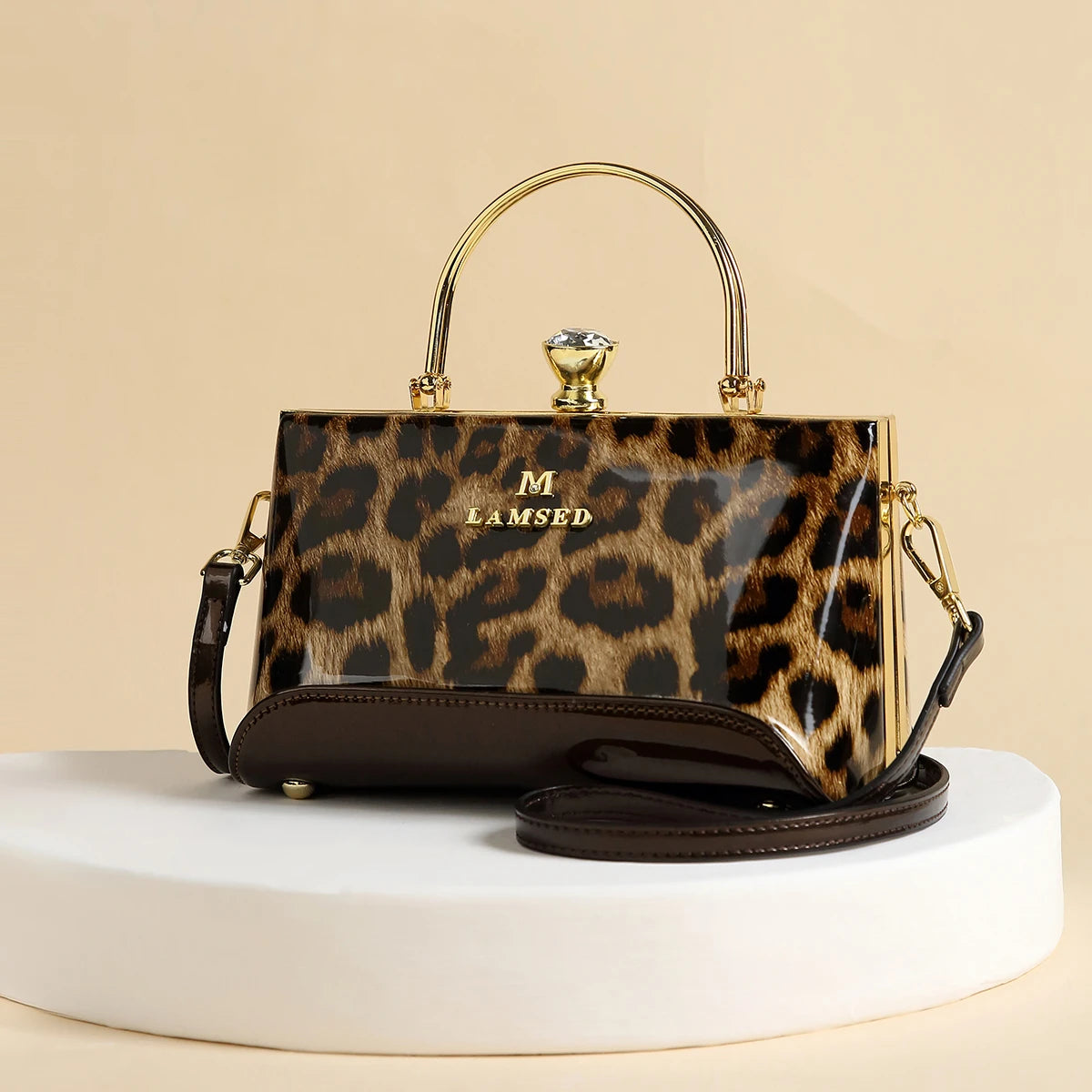 Chic Patent Leather Ladies Handbag - Stylish Top Handle, Spacious Satchel Bag - Timeless Elegance for Fashion-Forward Women