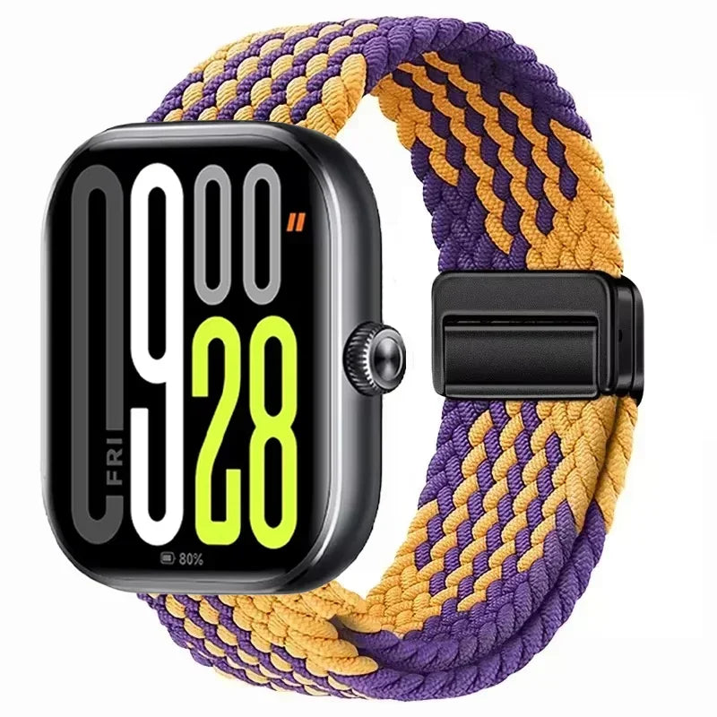 Magnetic Braided Nylon Loop Band for Xiaomi Redmi Watch 6 5 4 Strap Adjustable Sport Replacement Correa Bracelet Mi Band 9 8 Pro