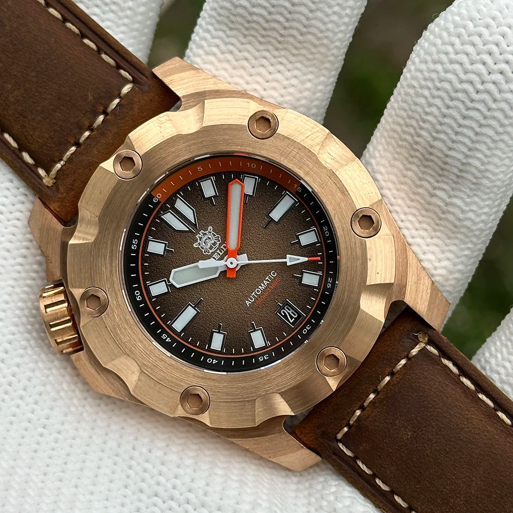 2025 New Arrival SD1942S STEELDIVE Brand 45MM Solid Bronze Case and Bezel Automatic Antique 1000m Waterproof Men Dive Watches