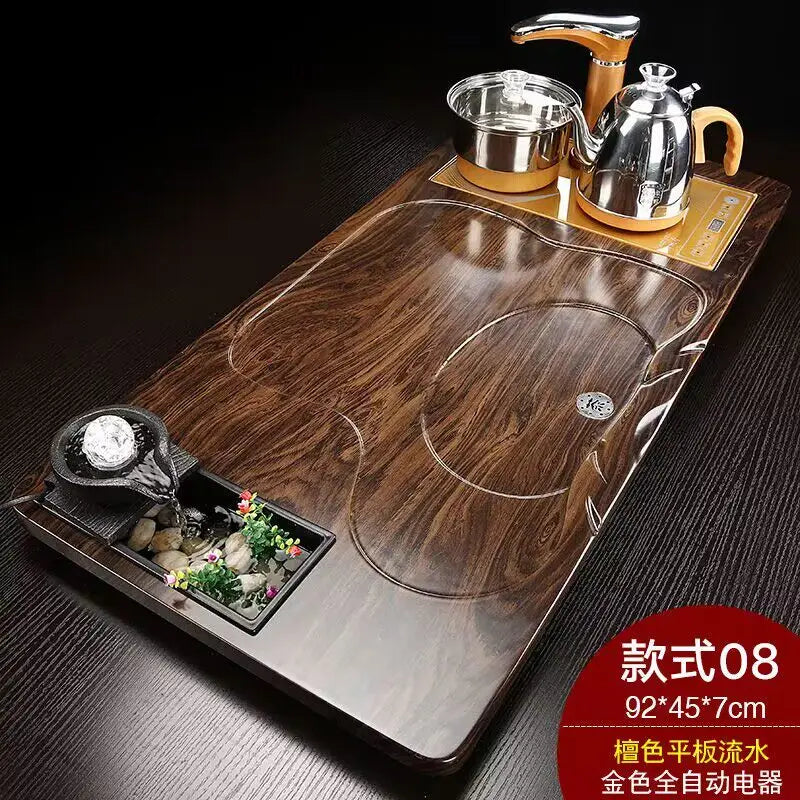 Luxury Rectangle Tea Tray Hospitality Ceremony Serving Accessories Drainage Tea Tray Chinese Kung Fu Bandejas Home Decorationgs
