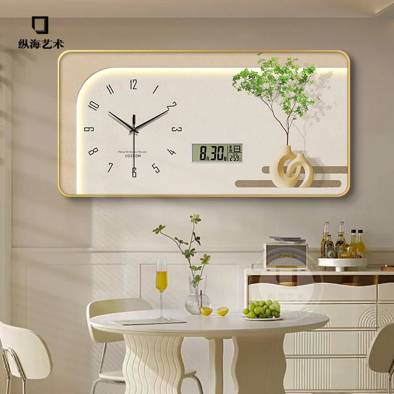 Acrylic Nordic Wall Clock Geometric Frame — Ivory-Cream | KIMLUD
