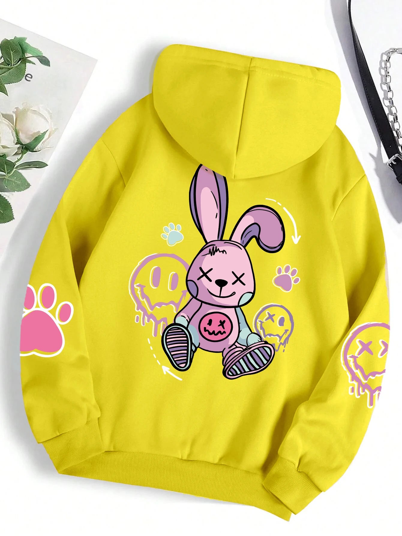 Hoodie – Printed – Fleece – Oversized – Women | KIMLUD