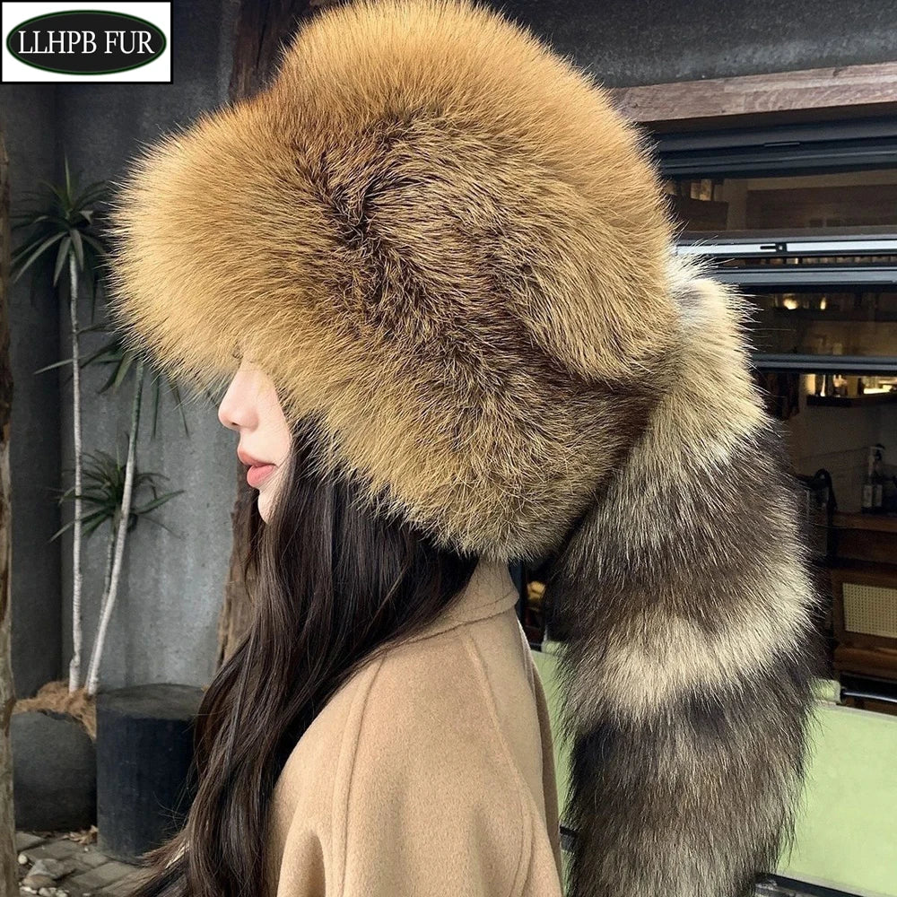 Fox Fur Hat – Thickened Warmth – Real Fox Fur | KIMLUD