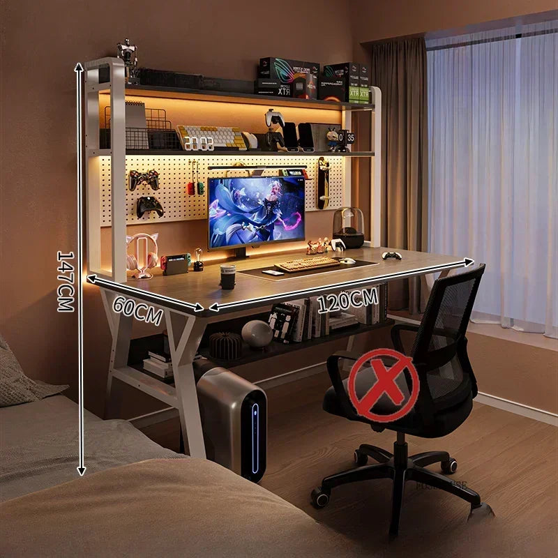 Nordic Wood Desk Integrated Bookshelf — Natural Wood | KIMLUD