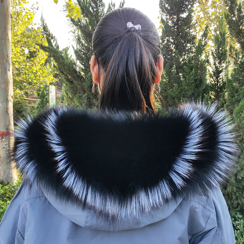 Fox Fur Collar – Hood Decor for Down Coats – Real Fox Fur | KIMLUD