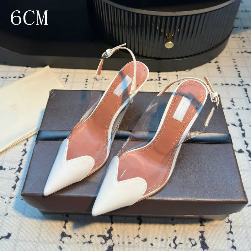 Transparent PVC Pointed Stiletto Pumps — Clear | KIMLUD