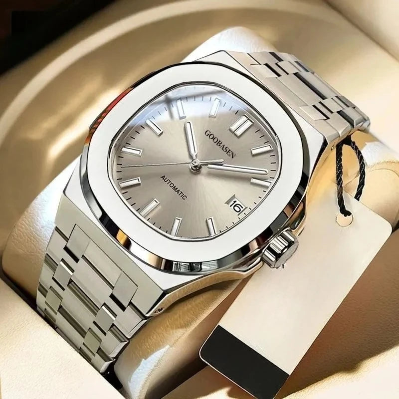 Luminous Stainless Steel Automatic Watch — Silver | KIMLUD