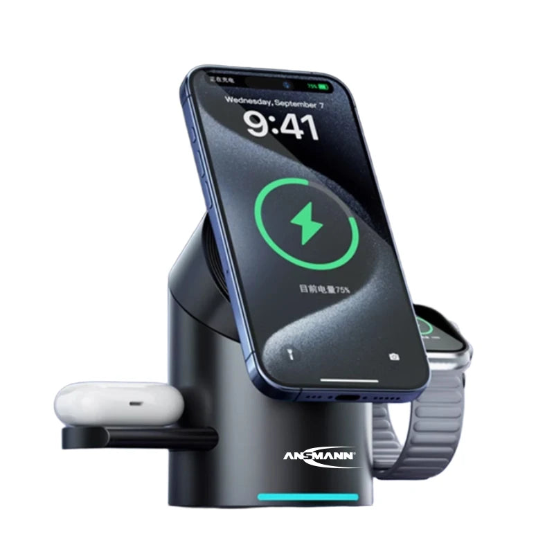 Magnetic Multifunctional Charging Station for Mobiles Earbuds Watches