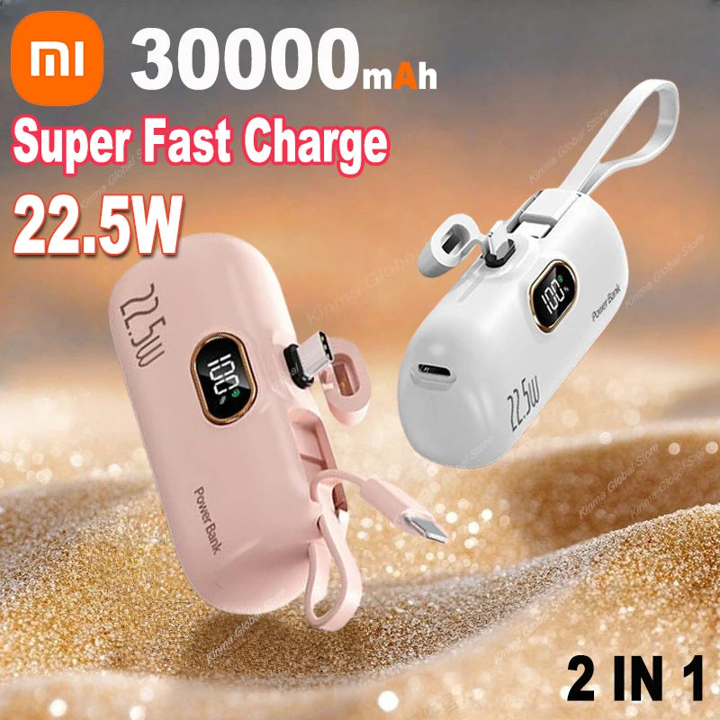 Xiaomi Mini Convenient Mobile Power Bank 30000mah Portable Fast Charging Suitable For iPhone 16  Samsung Xiaomi External Battery
