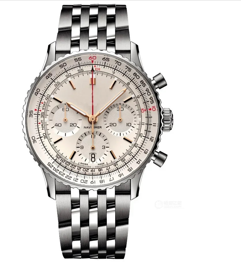 2025 Original Brand Men Watches Classic Multifunction Stainless Steel Automatic Date Watch Business Chronograph Quartz Watch