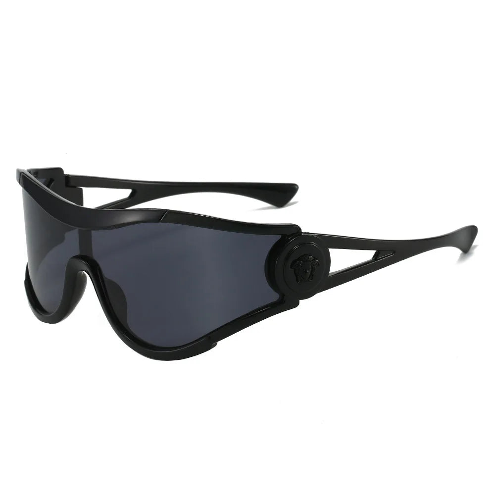 Plastic Oversized Sunglasses Solid — Gold | KIMLUD