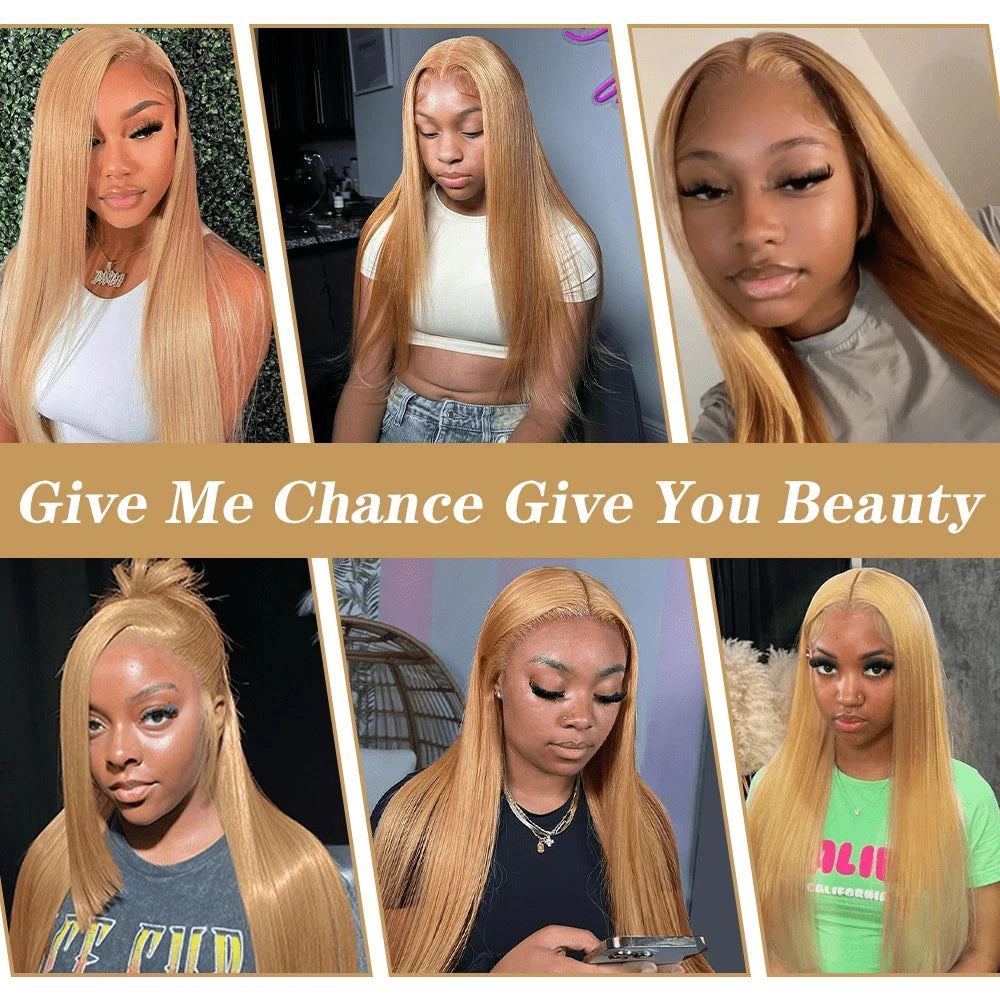 HD Lace Front Wig - Straight - Swiss Lace - 27 Honey Blonde | KIMLUD