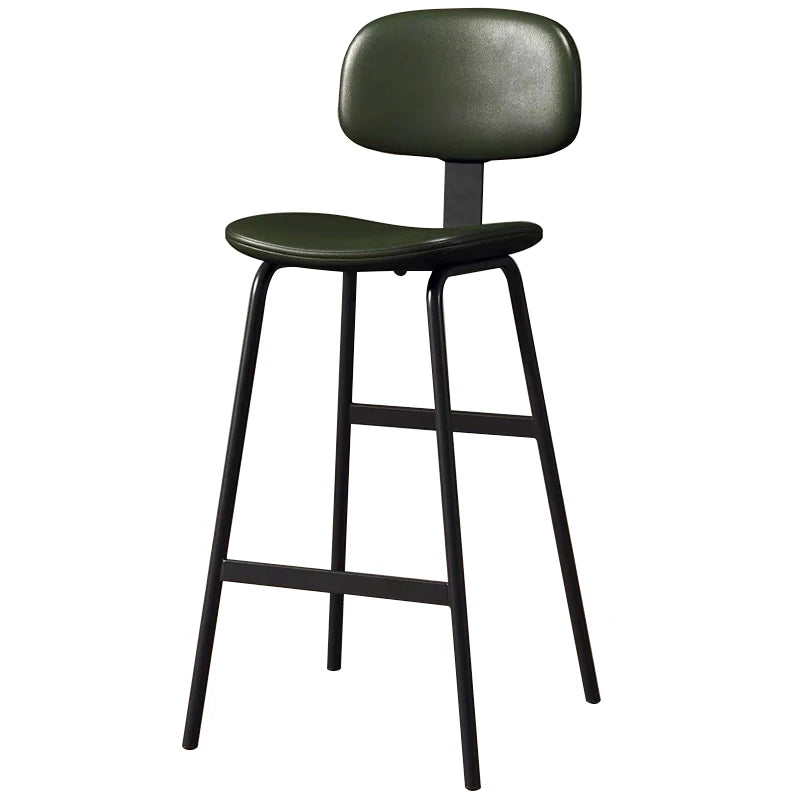 Industrial Wrought-Iron Bar Stool Soft Bag Seat — Black | KIMLUD