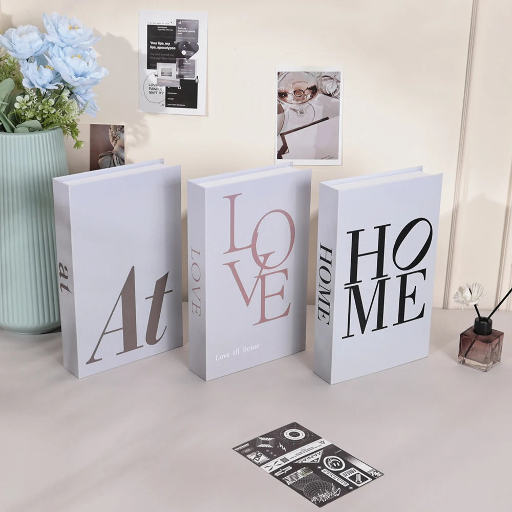 Foldable Faux Books Three-Piece Set for Couture Coffee Table Decor — Black | KIMLUD