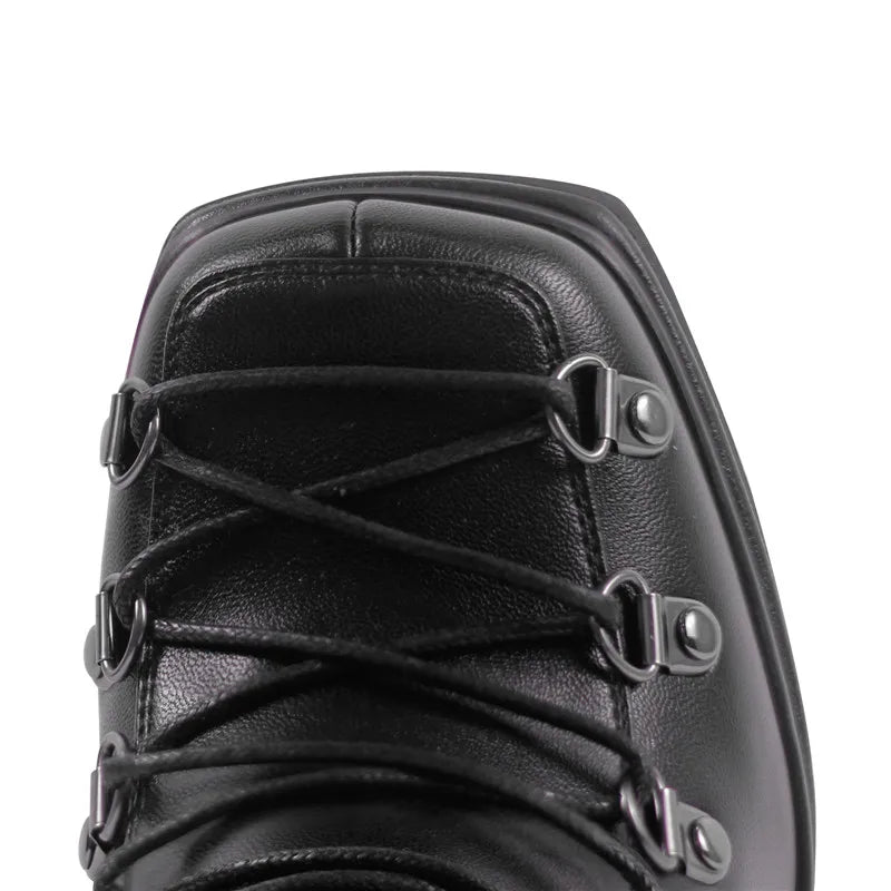 Ankle Boots - Double Platform - Platform Silhouette - Matte | KIMLUD