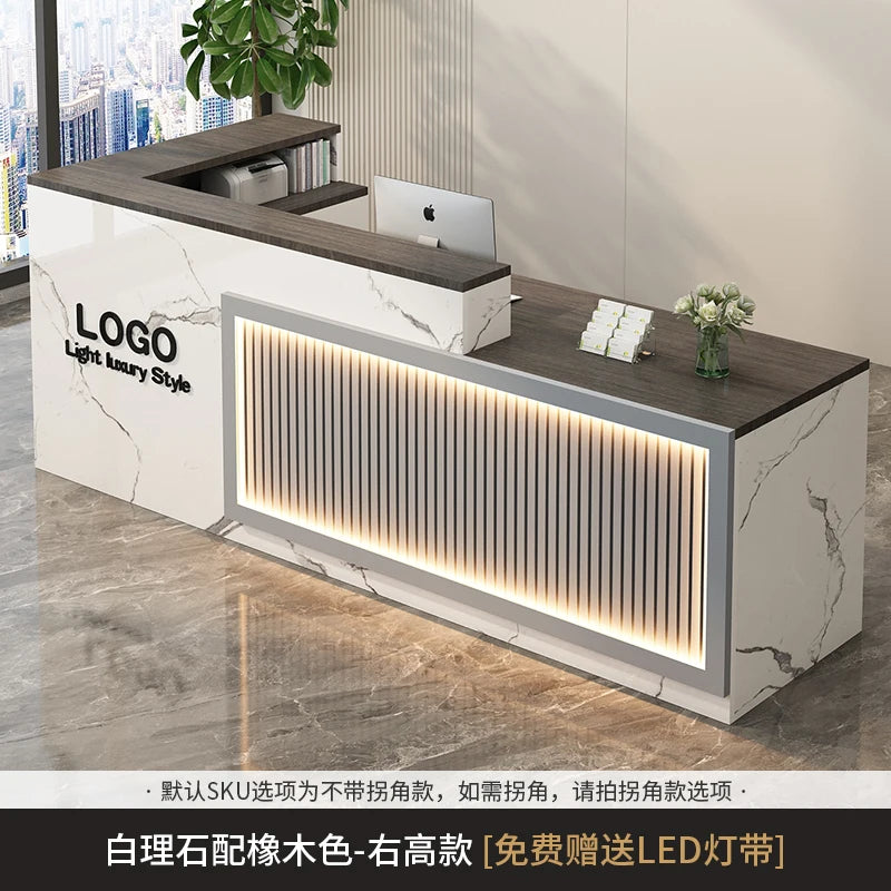 Contemporary Reception Desk Decor Set Customizable — Black | KIMLUD