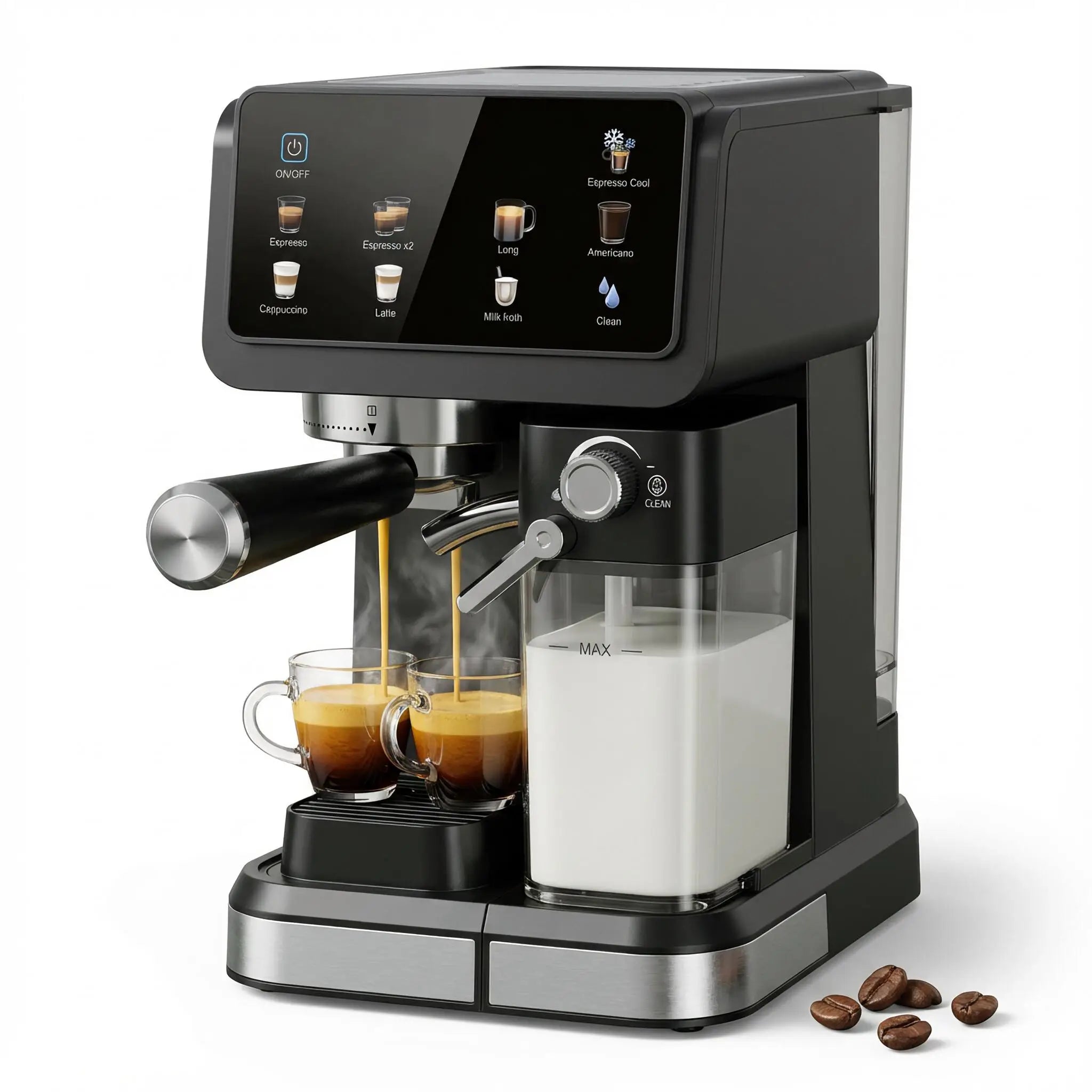Automatic Espresso Coffee Machine - 20 Bar Milk Frother - KIMLUD