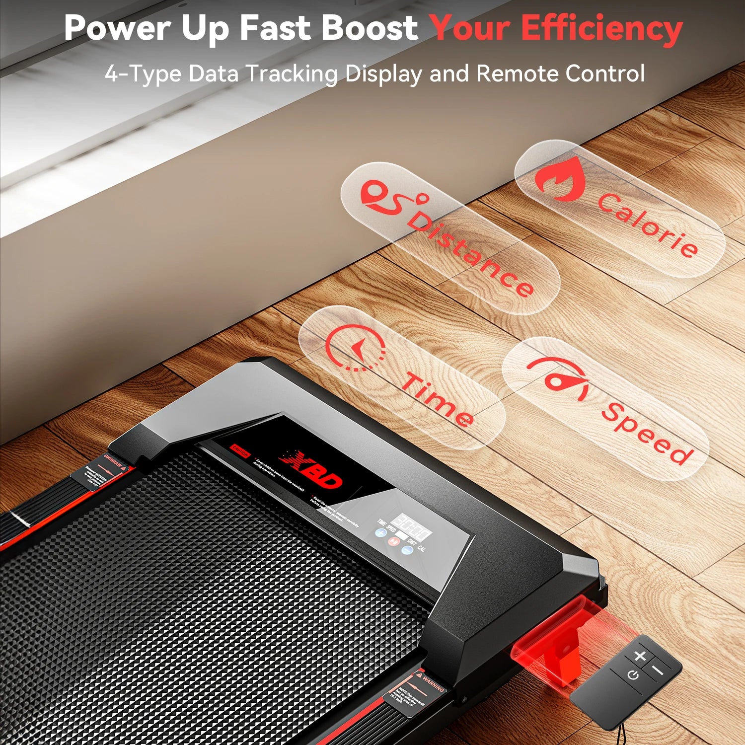 Portable Incline Walking Pad Under-Desk Treadmill LED Display — Black | KIMLUD