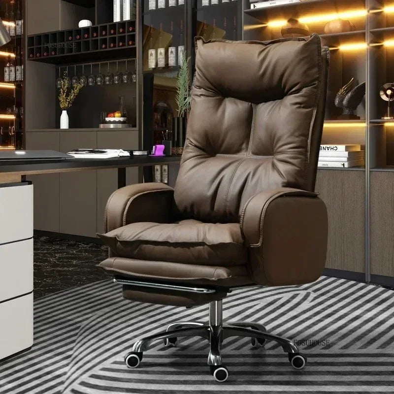 Modern Designer Armchairs Home Lazy Rolling Leather Office Chair Computer Swivel Gaming Accent Chairs Office Furniture k g