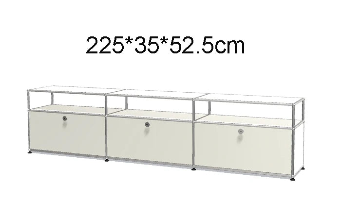 Stainless Steel Nightstand Modular Storage — Red | KIMLUD