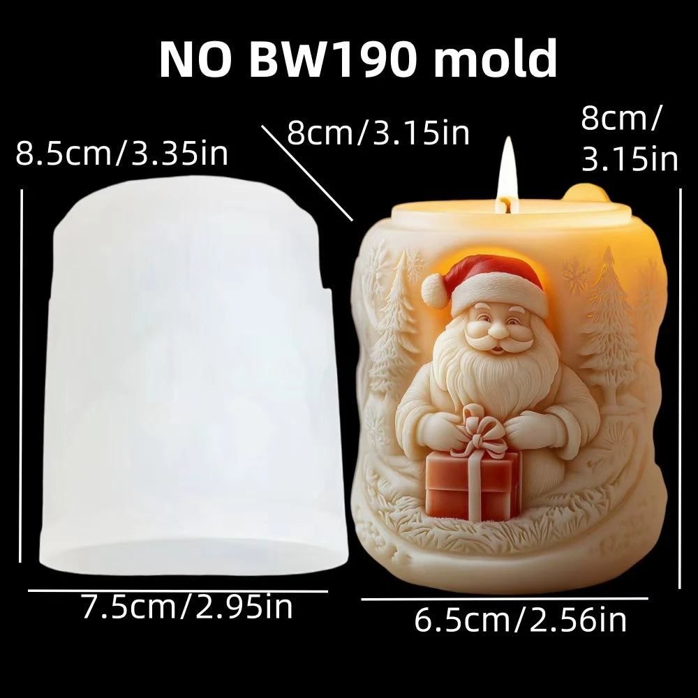 KIMLUD, 2025 Christmas House Fragrance Candle Silicone Mold Santa Claus Santa Claus Knocking On Door Giving Gifts Resin Plaster Molds, KIMLUD Womens Clothes