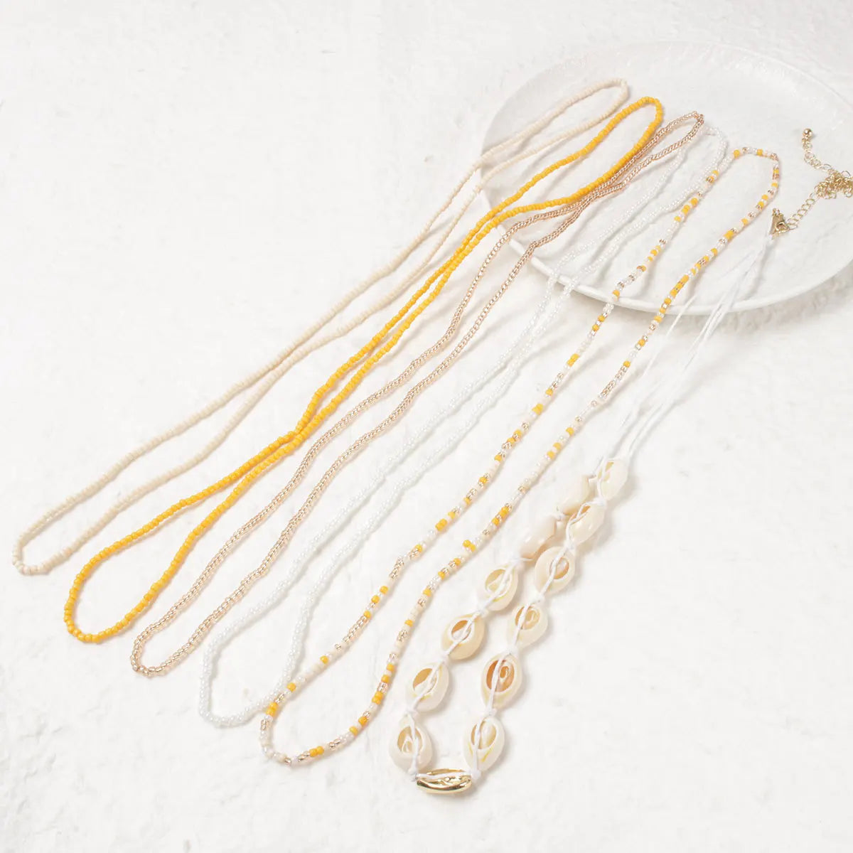 6Pcs Boho Starfish Pendant Seed Bead Beaded Waist Chain for Women Girls Beach Bikini Elastic Belly Belt Body Jewelry Accessories