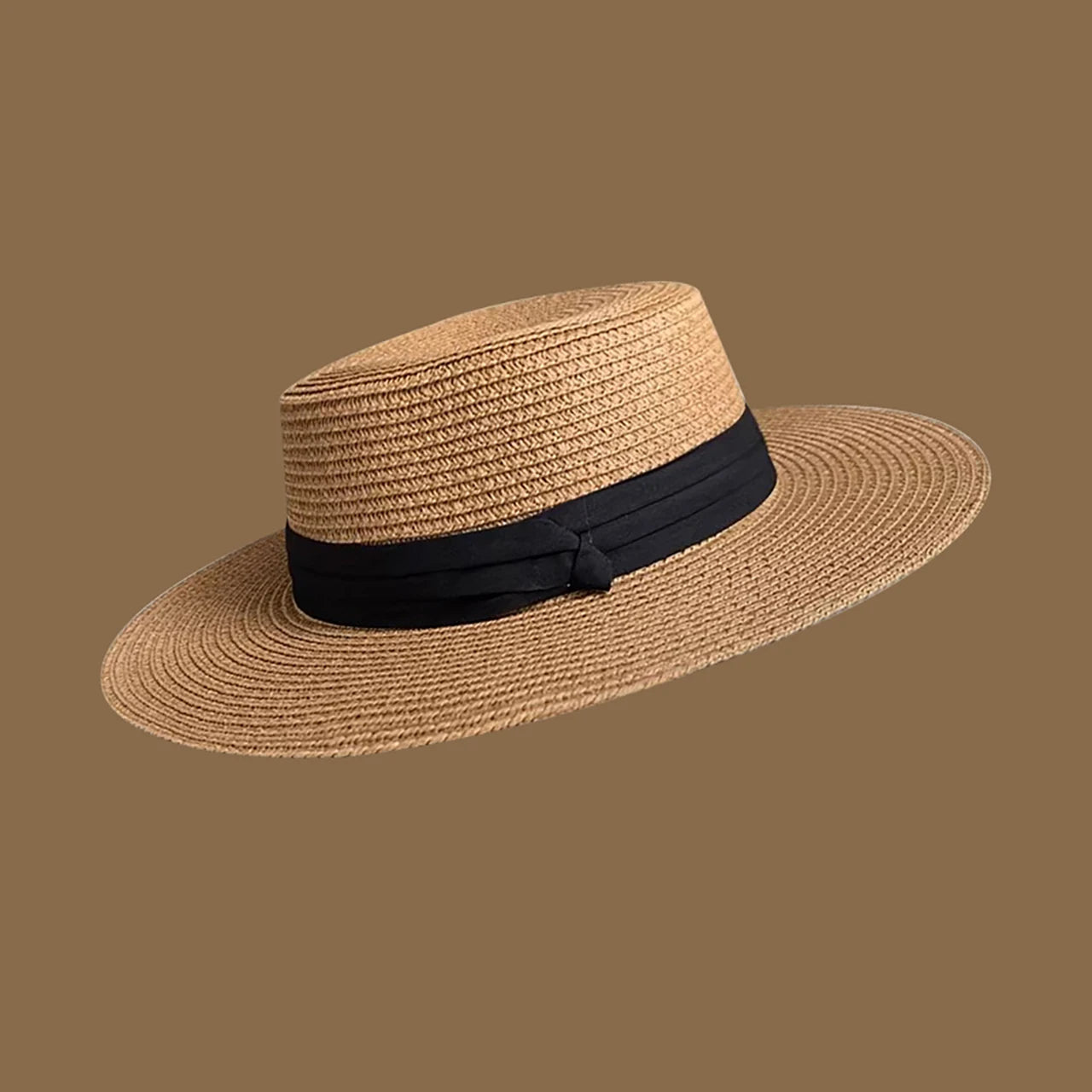 Wide Brim Hats Ribbon Straw Sun Protection — Natural | KIMLUD