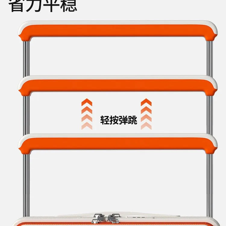 Wide tie rod suitcase Men's and women's multi-functional front opening boarding case New water cup holder Password travel case