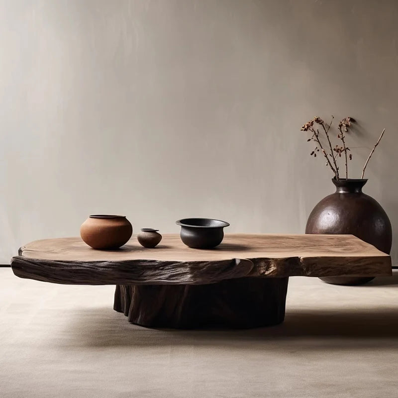 Solid Wood Coffee Table Minimalist Modern — Natural Wood | KIMLUD