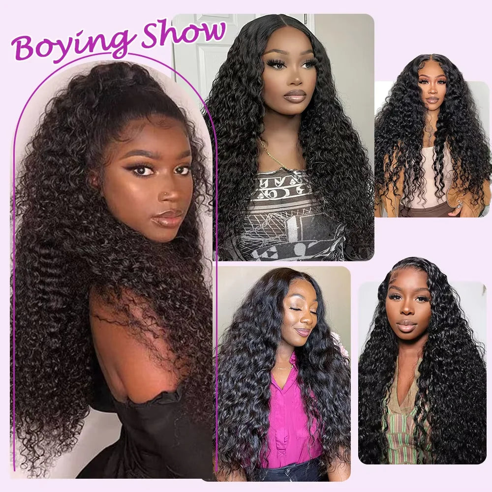 Deep Wave Hair Bundles 30-Inch Brazilian Weave — Natural Black | KIMLUD